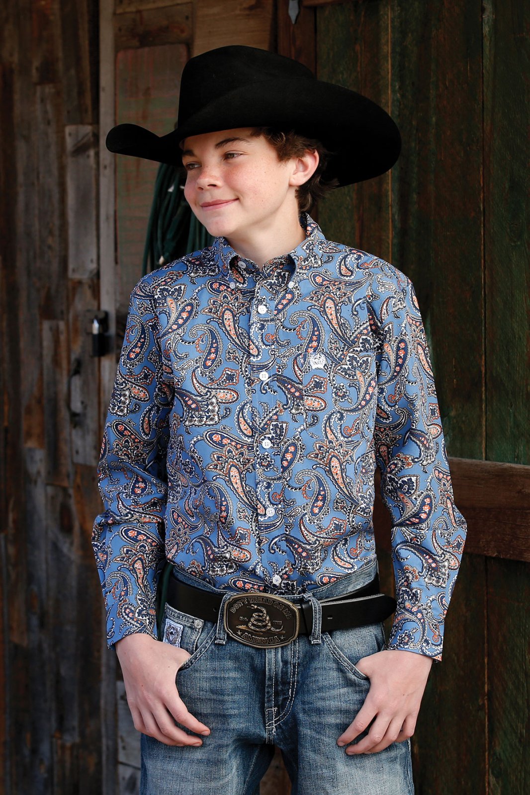 Classic Long Sleeve Paisley Woven from Cinch