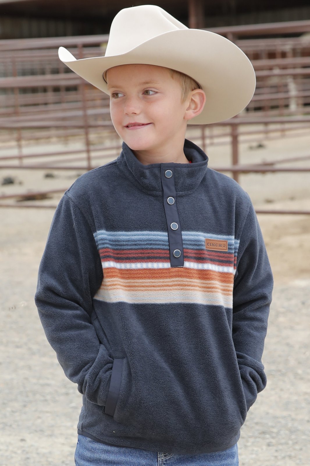 Serape Fleece Snap Front Pullover from Cinch