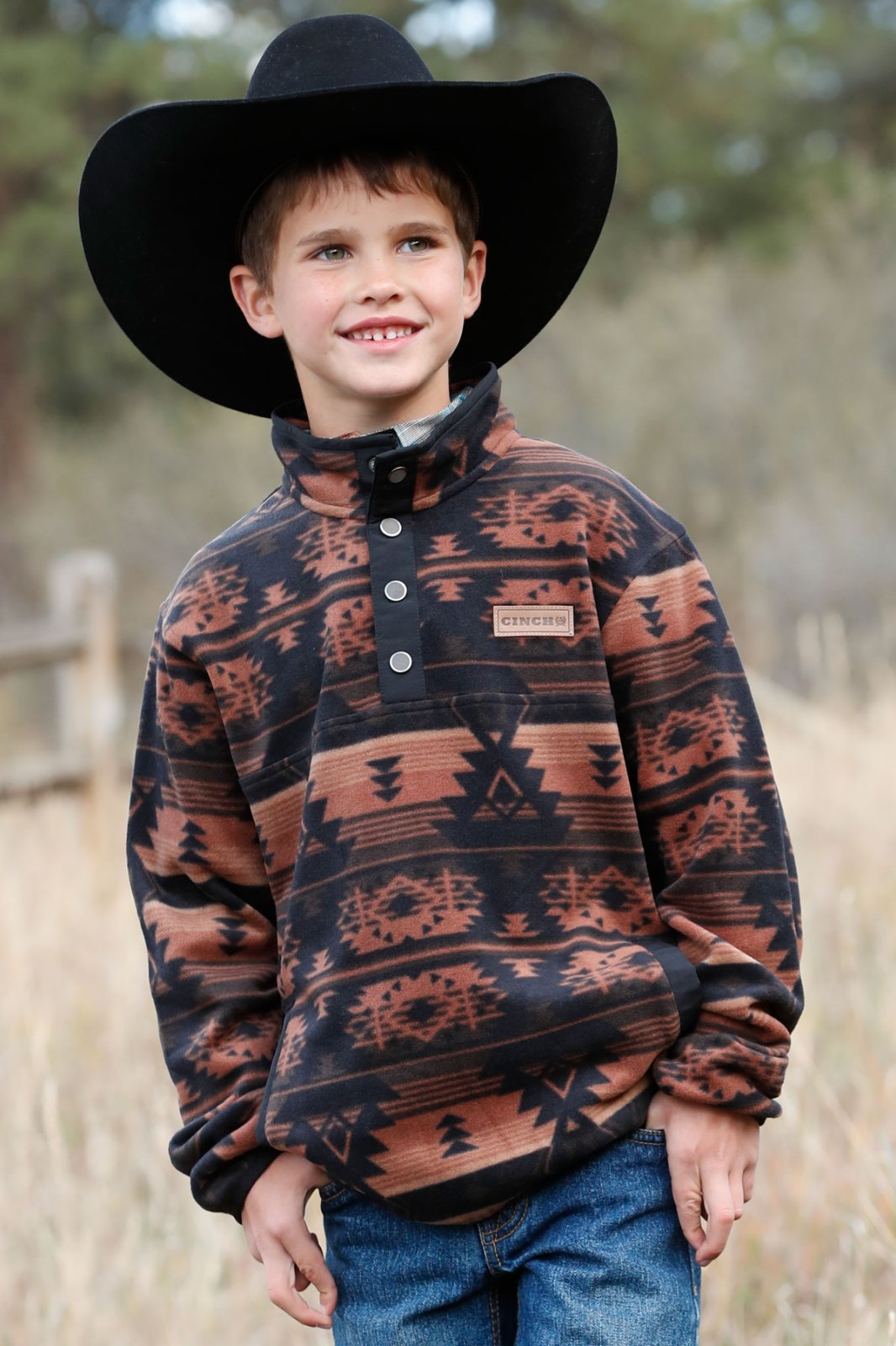 1/4 Snap Aztec Fleece Pull Over from Cinch