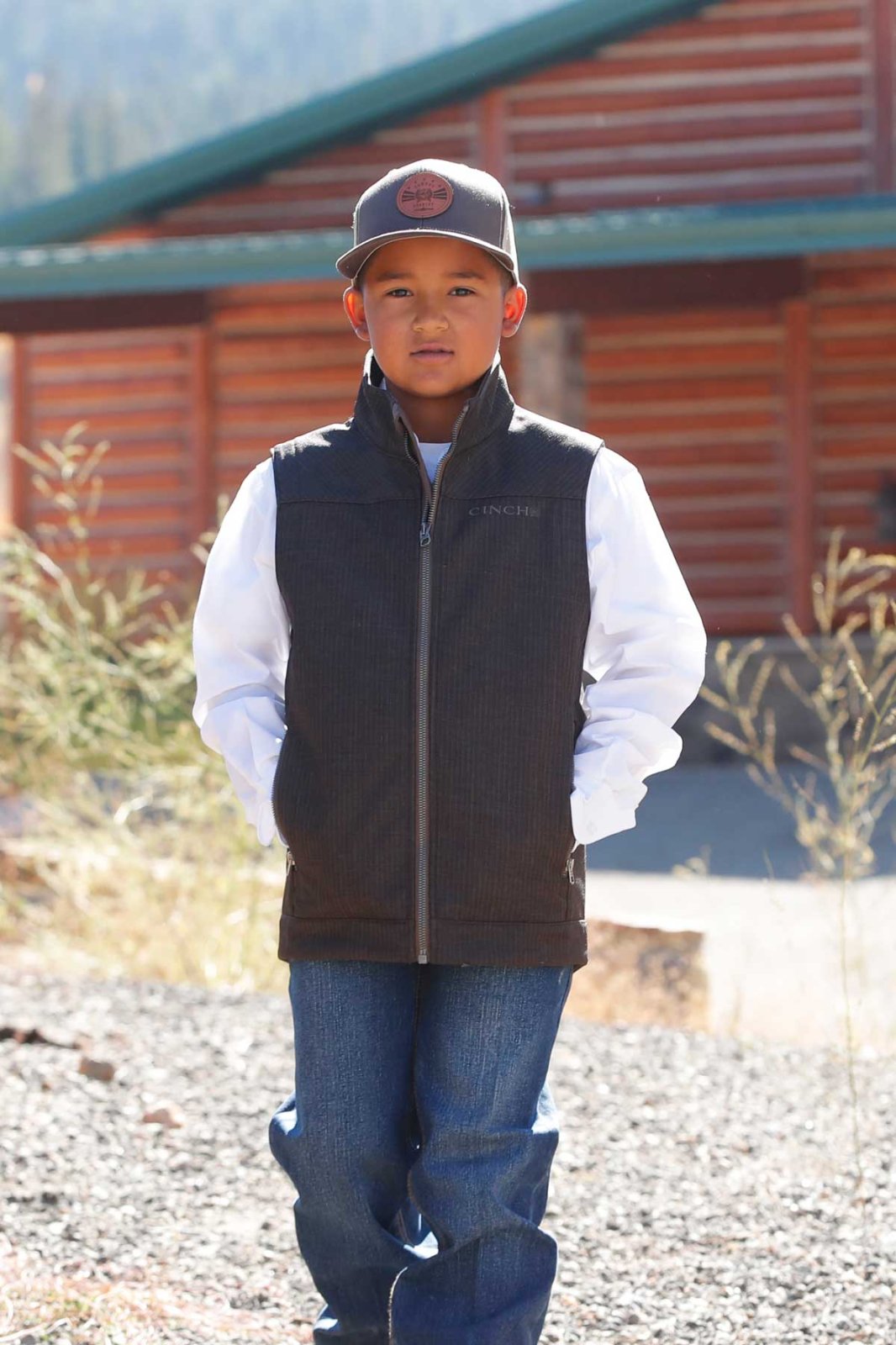 Textured Print Bonded Vest from Cinch