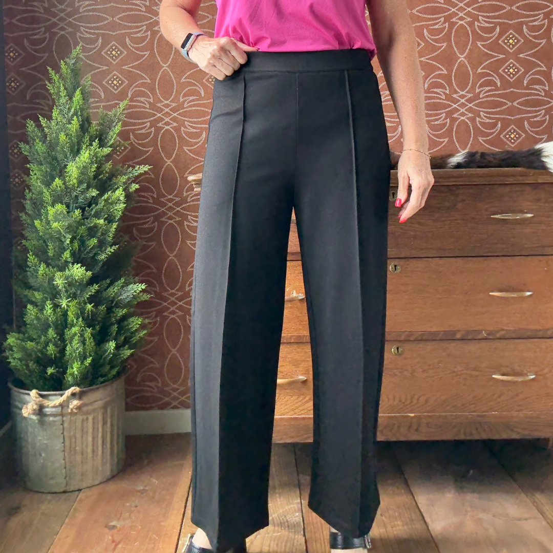 Seamed Front Knit Pull on Pant from Multiples