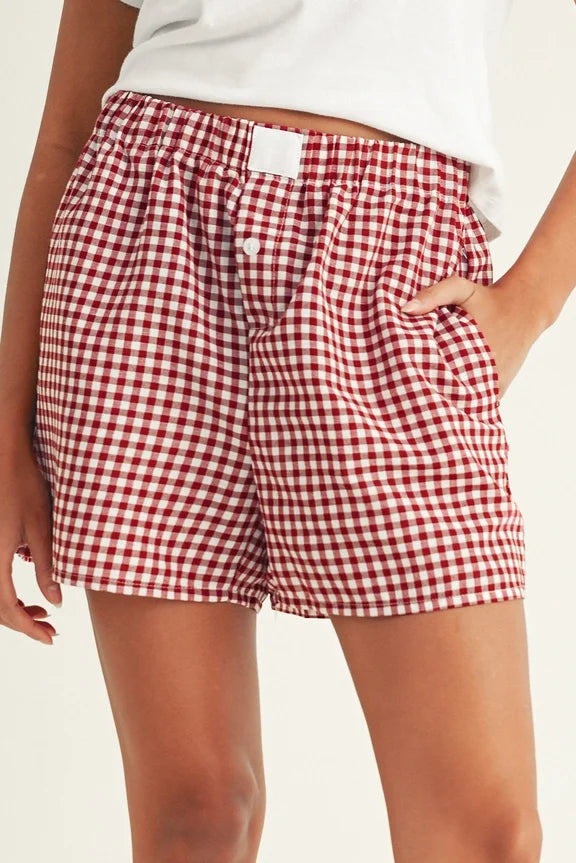 Gingham Print Boxer Shorts