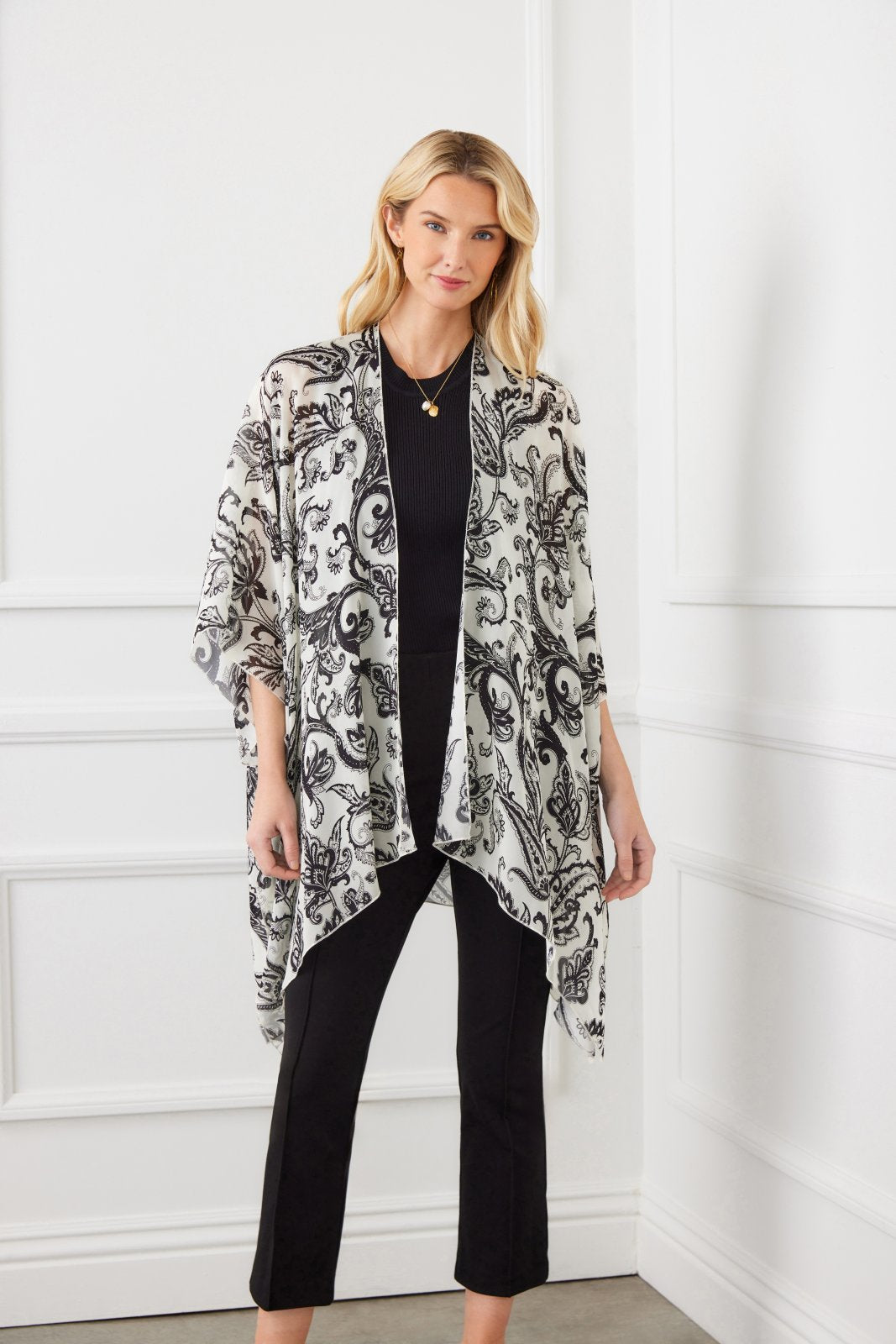 Open Front Paisley Jacket from Karen Kane