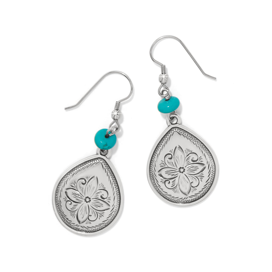Mosaic Turquoise Teardrop French Wire Earrings from Brighton