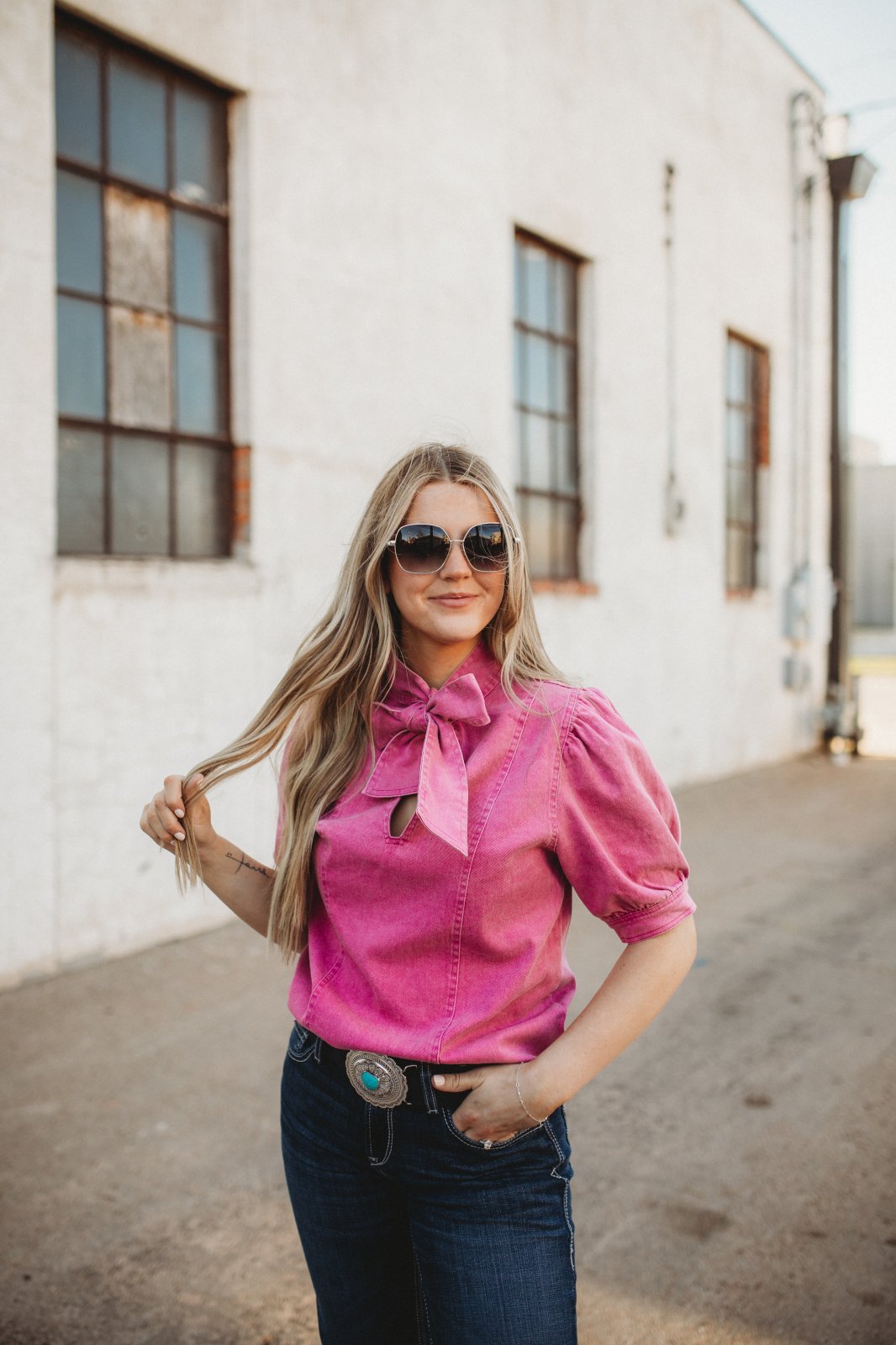 jeans dress shirt tie Tie Front Denim Shirt M