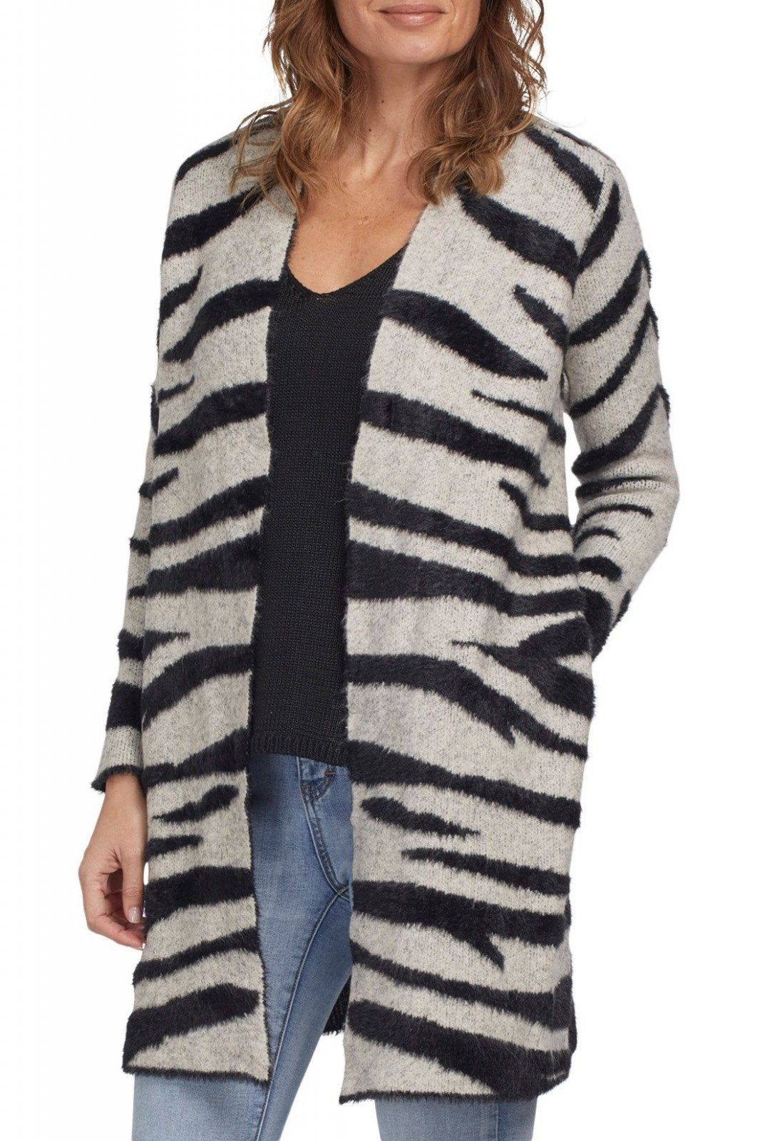 Intarsia Open Front Cardigan Sweater from Tribal