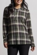 Plaid Hood Knit Top from Tribal