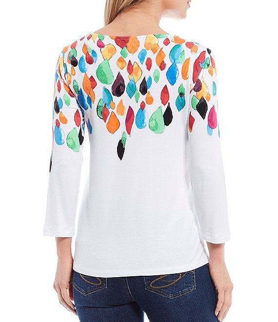 Raindrop Placement Print 3/4 Sleeve from Multiples