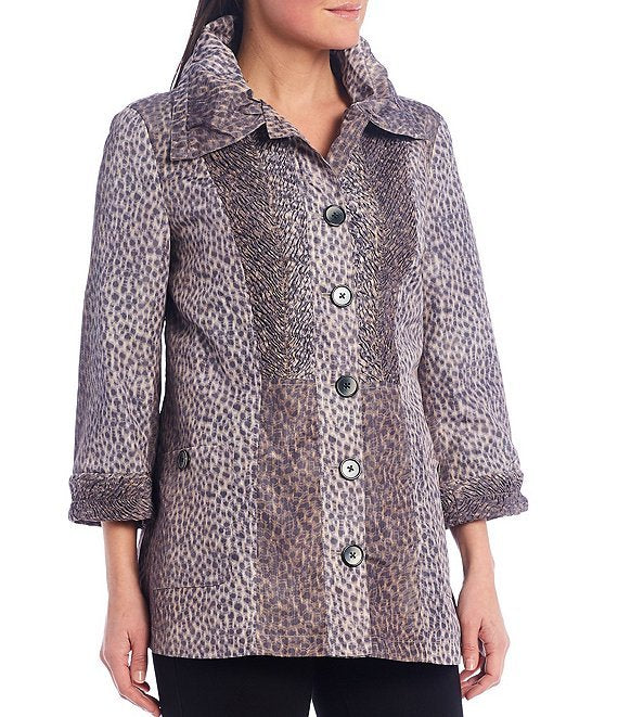 3/4 Cuffed Shirred Shirt Jacket from Multiples