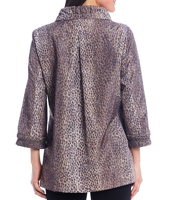 3/4 Cuffed Shirred Shirt Jacket from Multiples
