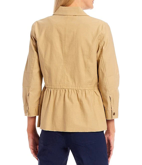 Slub Woven Peplum Jacket from Multiples