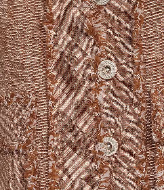 Woven Cross-Dyed Stand Collar 3/4 Sleeve Fitted Jacket from Multiples