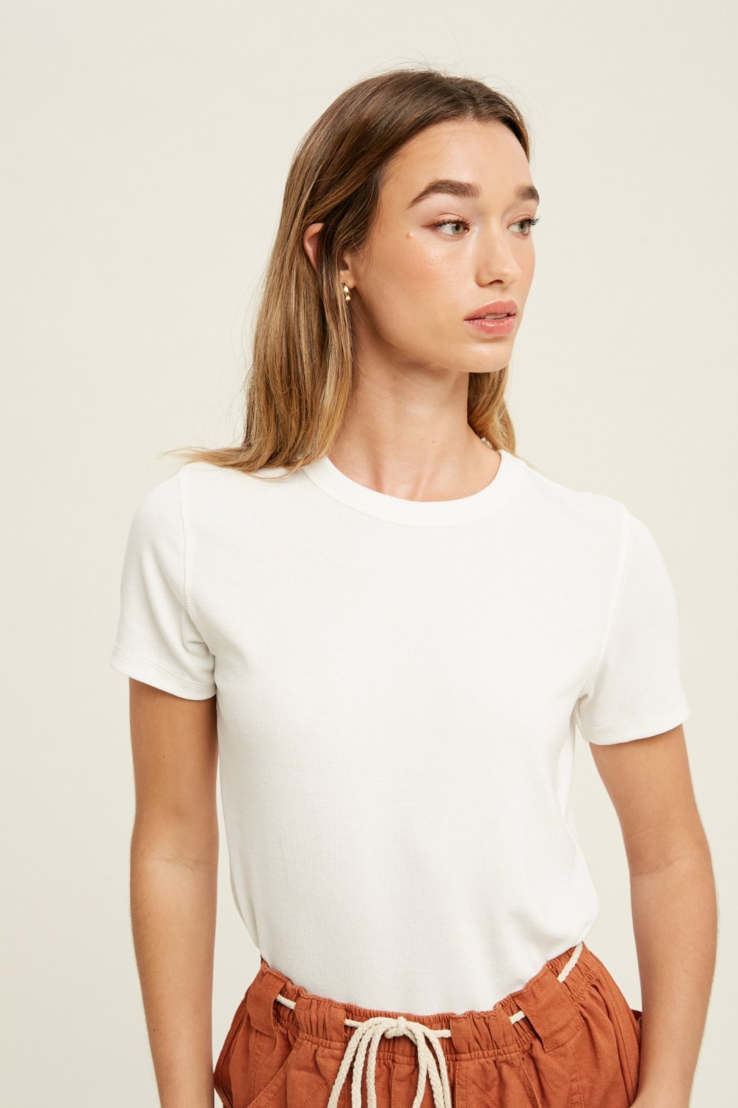 Ribbed Knit Tee - High Call Outfitters
