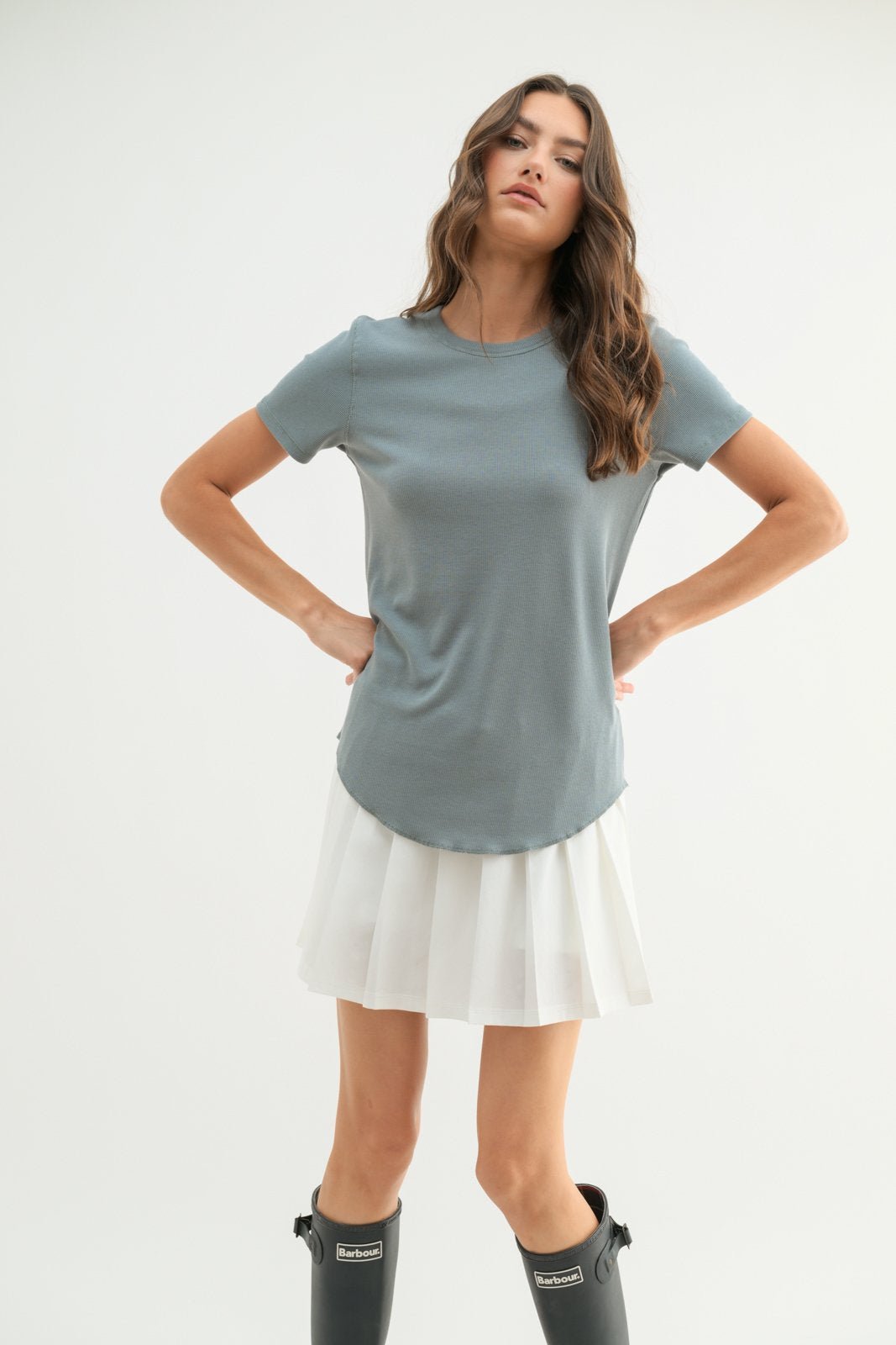 Ribbed Knit Tee - High Call Outfitters