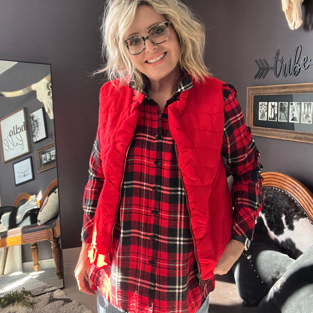 Ruffle Trim Vest from Multiples - High Call Outfitters
