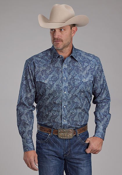 Classic Fit Paisley Snap Front Shirt from Roper