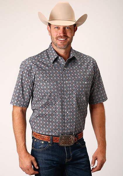 Classic Fit Snap Front Short Sleeve Shirt from Roper