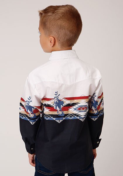 Snap Front Border Print Classic Woven from Roper - High Call Outfitters