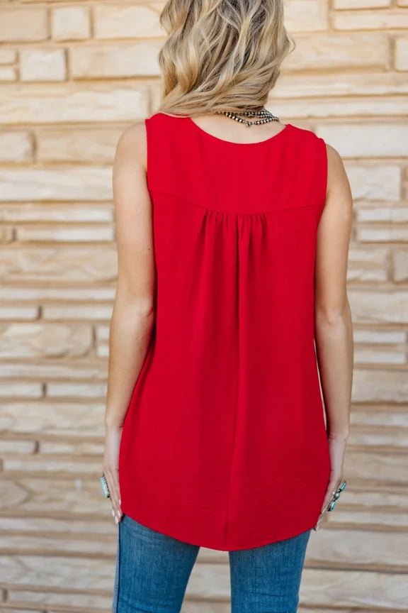 Sleeveless Solid Flowy Tank - High Call Outfitters