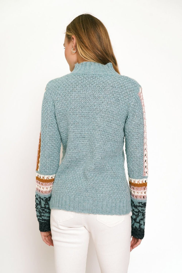 Mock Neck Sleeve Detail Sweater from Mystree - High Call Outfitters