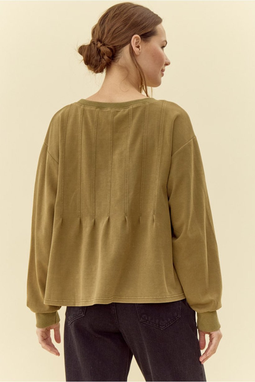 Stitched Front Knit Top - High Call Outfitters