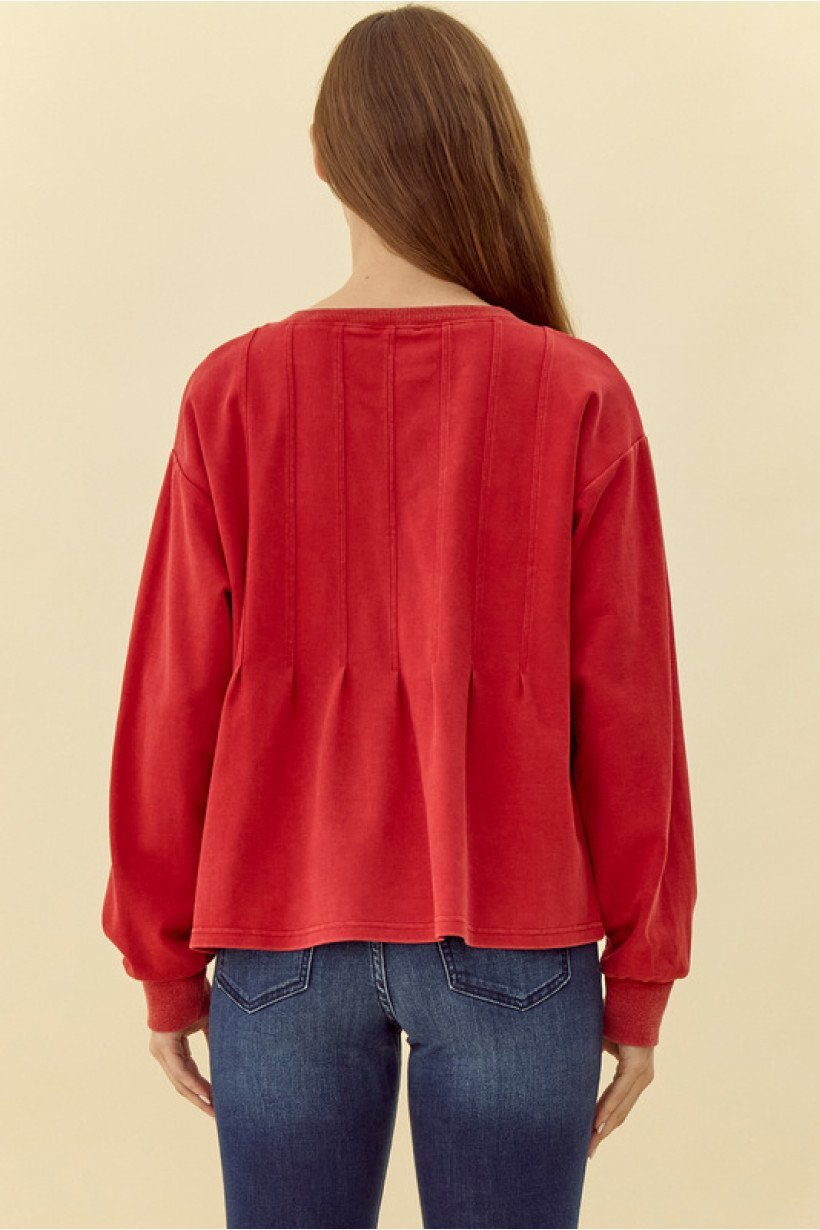 Stitched Front Knit Top - High Call Outfitters