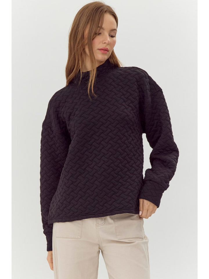Textured Drop Shoulder Pullover