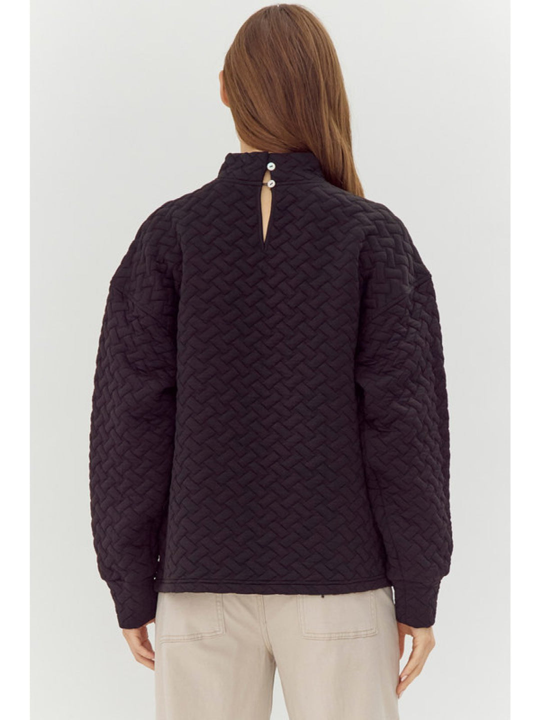 Textured Drop Shoulder Pullover