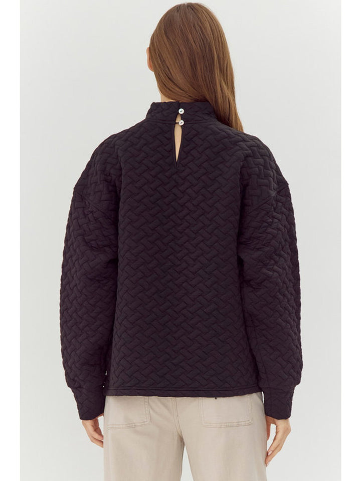 Textured Drop Shoulder Pullover