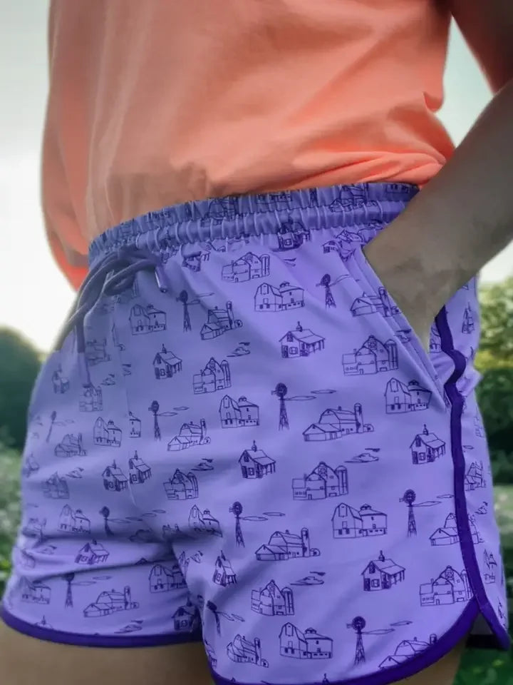 Country Views Retro Styled Shorts