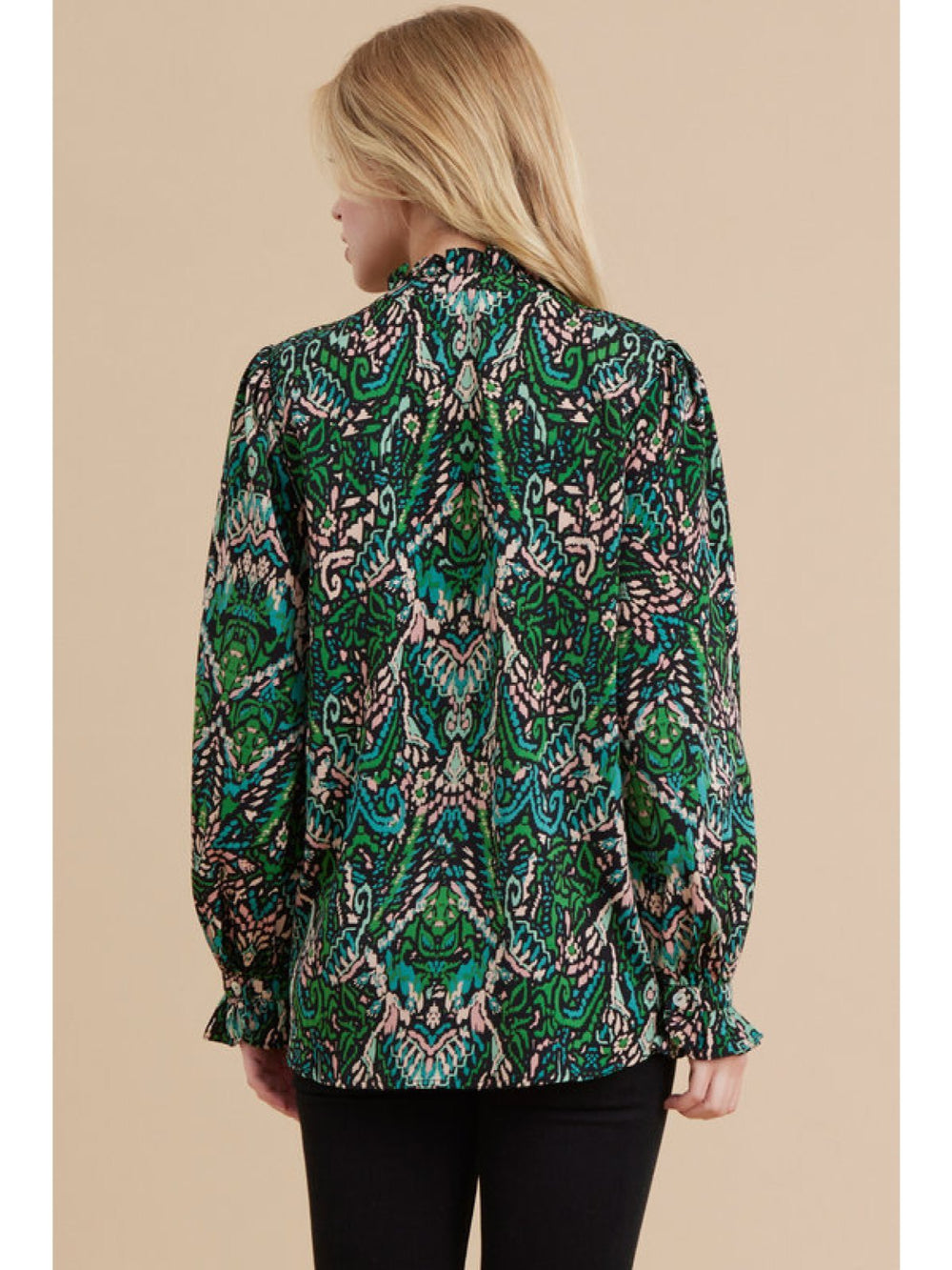 Tie Front Print Top - High Call Outfitters