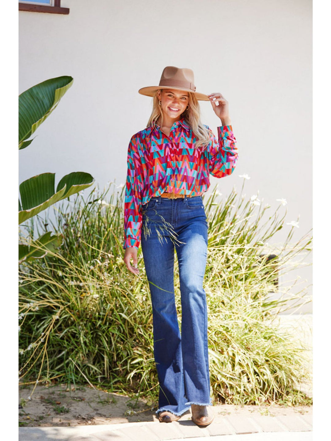 All Over Print Blouse - High Call Outfitters