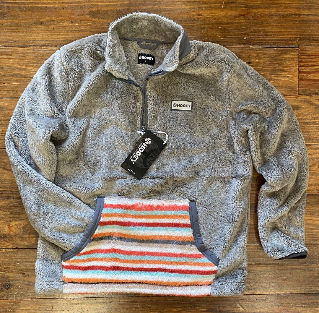 Fleece Pullover with Stripe Pattern Pocket from Hooey