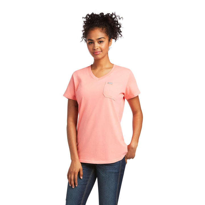 Rebar Cotton Strong V - Neck Top from Ariat - High Call Outfitters