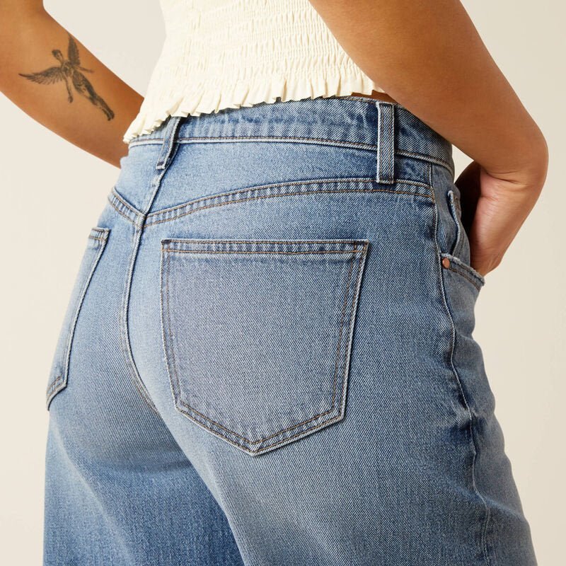 Ariat HR Jazmine Flare - Jeans Donna A Vita Alta Con Orlo Grezzo E Tintura Mano, Svasati, Cavallo 25.4cm