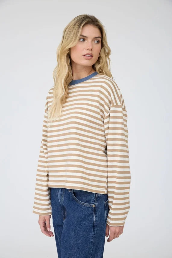 Color Block Stripe Long Sleeve Top