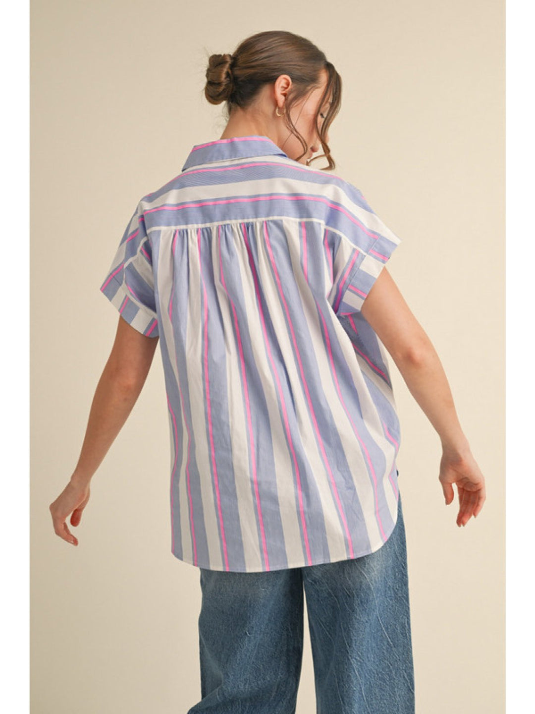 Drop Shoulder Stripe Top