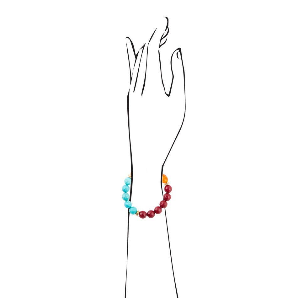 Turquoise Ambrosia Multi-Stone Bracelet from Barse