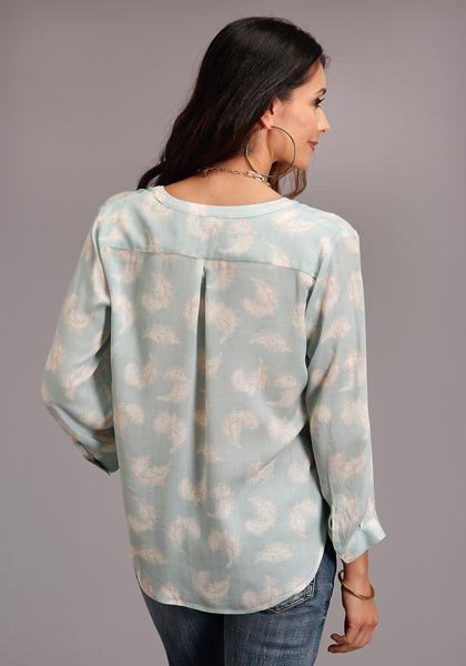 Feather Print Long Sleeve Blouse from Stetson - High Call Outfitters