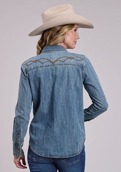 Boot Stitch Denim Shirt from Stetson - High Call Outfitters