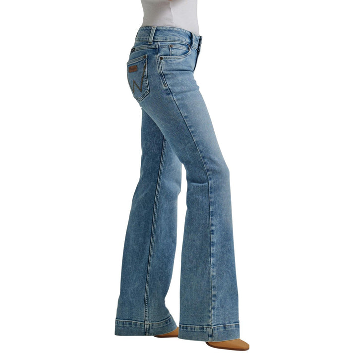 Retro Mae Mid Rise Trouser Denim from Wrangler
