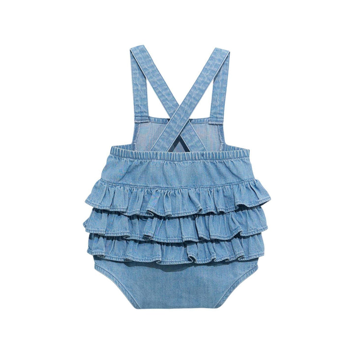 Infant Denim Ruffle Onesie from Wrangler - High Call Outfitters