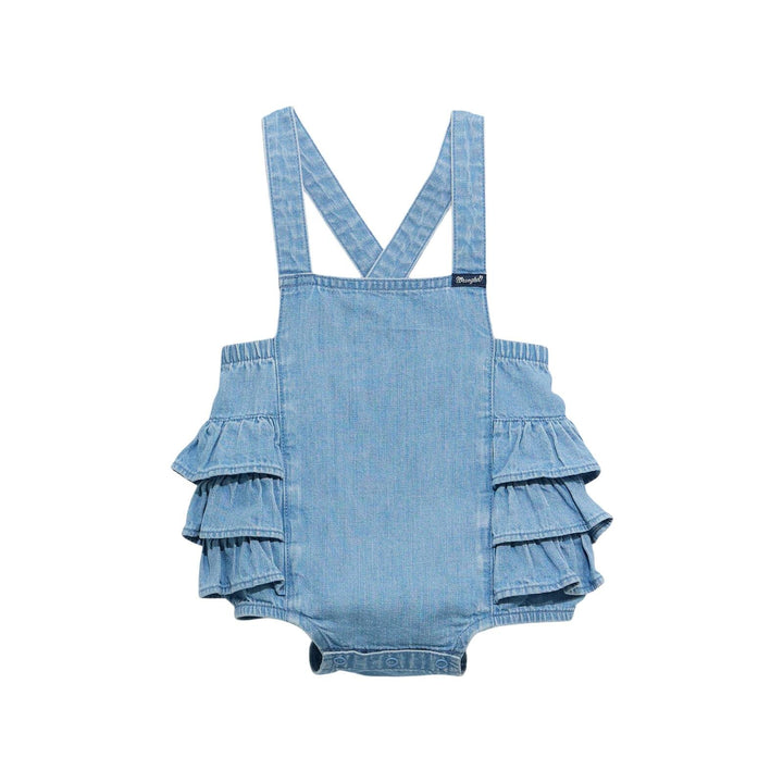 Infant Denim Ruffle Onesie from Wrangler - High Call Outfitters