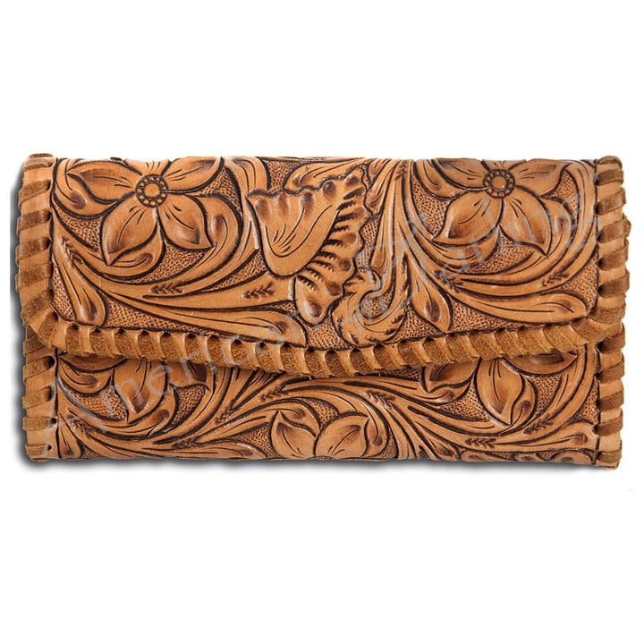 Tooled Whip Stitch Clutch Wallet from American Darling
