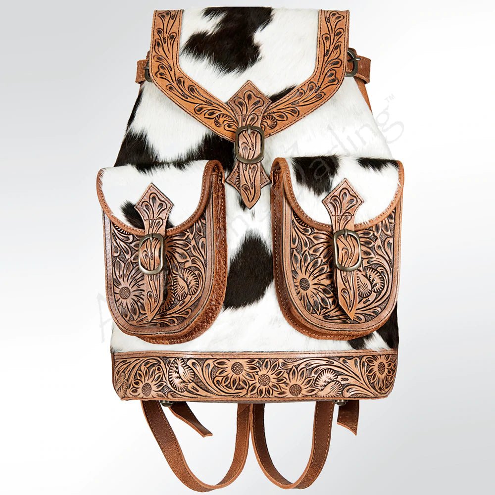 Hair On Back Pack with Tooled Pockets from American Darling - High Call Outfitters