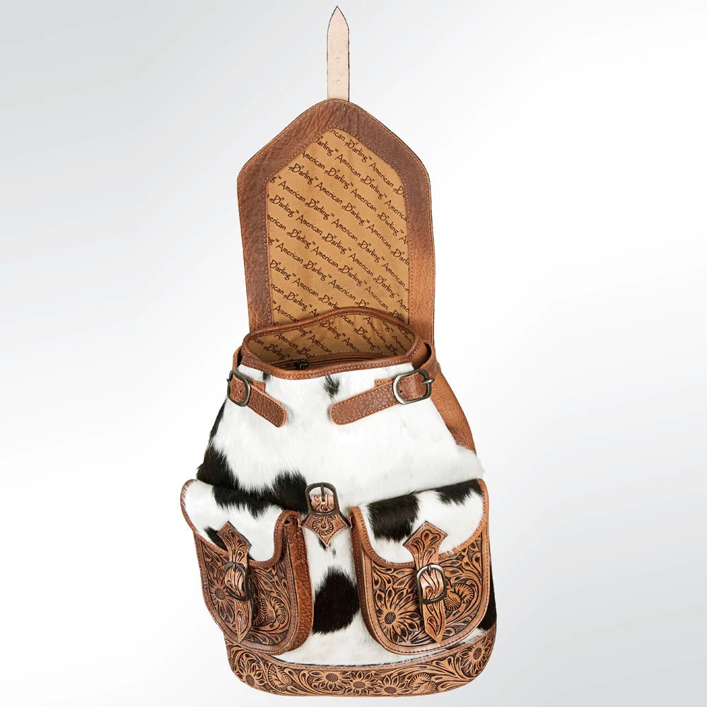 Hair On Back Pack with Tooled Pockets from American Darling - High Call Outfitters