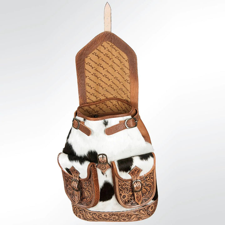 Hair On Back Pack with Tooled Pockets from American Darling - High Call Outfitters