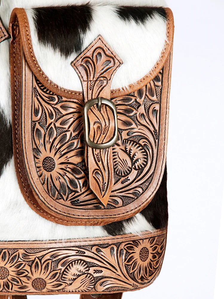 Hair On Back Pack with Tooled Pockets from American Darling - High Call Outfitters