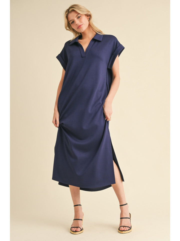 Solid Midi Dress