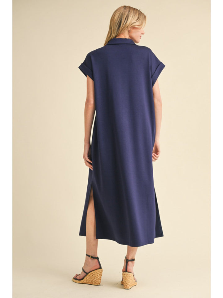 Solid Midi Dress